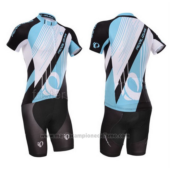 2014 Abbigliamento Ciclismo Pearl Izumi Nero e Celeste Manica Corta e Salopette